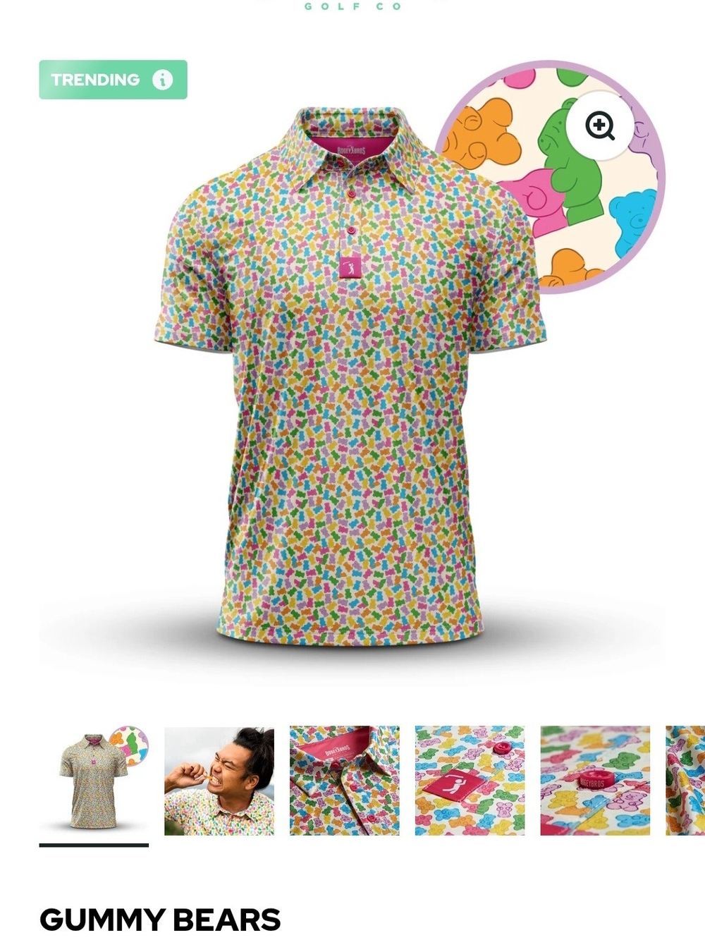 Bogey BROS Gummy Bears Men's Polo Shirt - Multicolor Fun Print